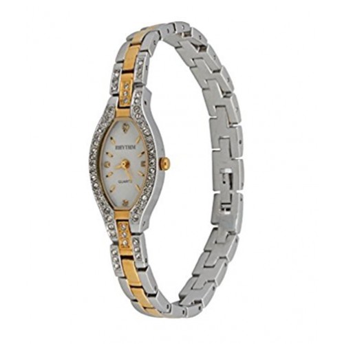 Rhythm(Japan) Women Silver Plated Wrist Watch 2.5x1.5x0.4cm